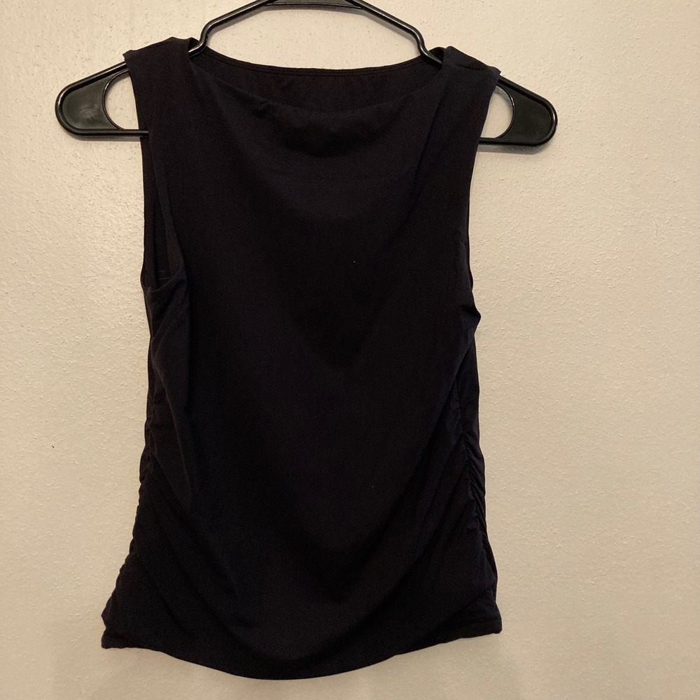 SUUKSESS Ruched Tank Top Women Medium Black Excellent Side Gathering SLEEVELESS